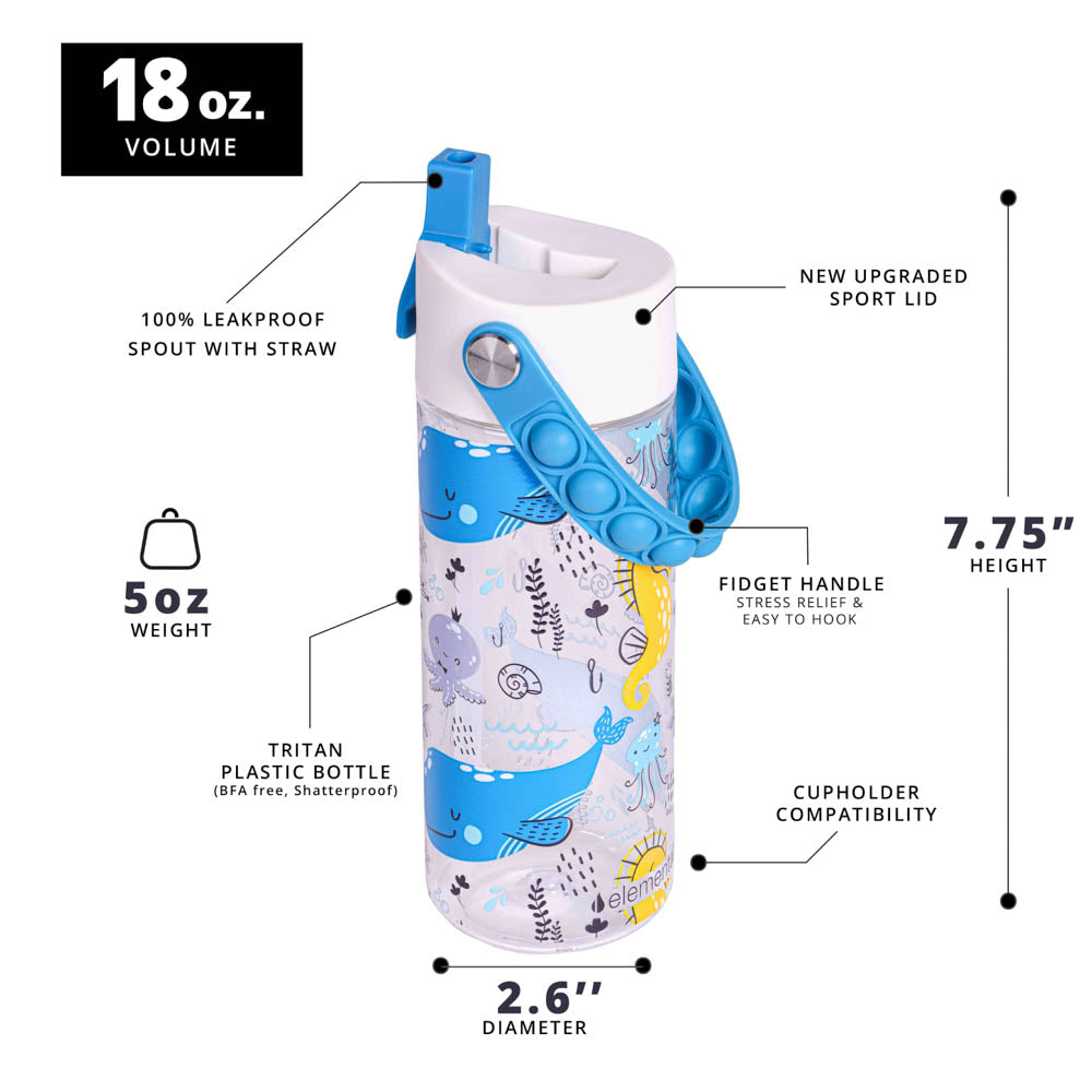 Elemental® 18oz. Splash Pop Fidget Bottle w/ Drinking Spout and