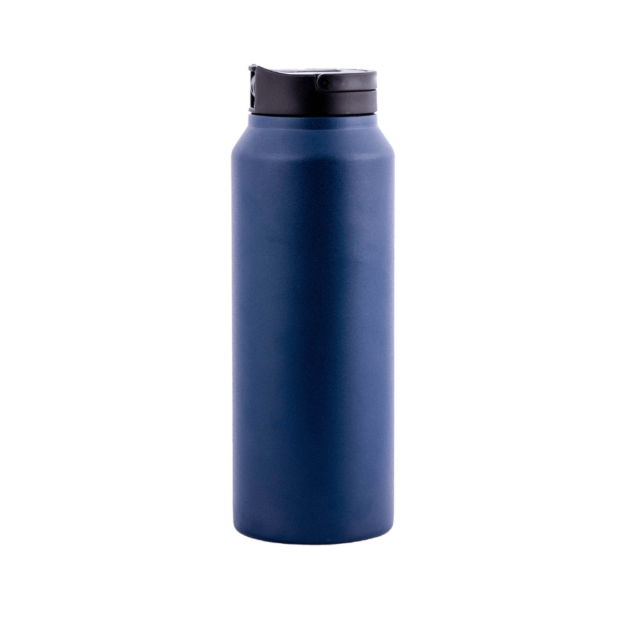 ICONIQ 25OZ SUPER-GRIP NAVY BLUE WATER BOTTLE - STAINLESS STEEL