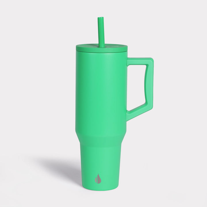 40 oz Tumbler With Handle and Straw Lid for Water,Double Wall Vacuum Sealed  Stainless Steel Insulated Tumblers Mug Light Green