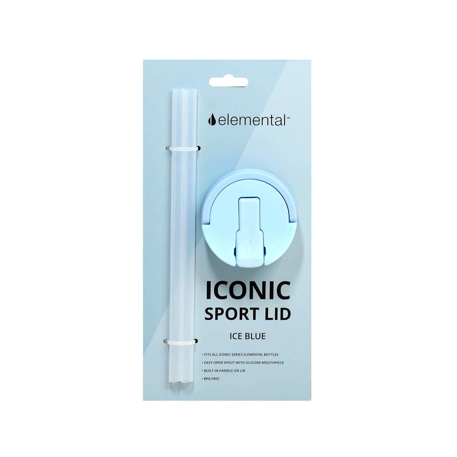 Elemental Iconic Sport Lid Set – BPA-Free Lid with Adjustable Straws ...