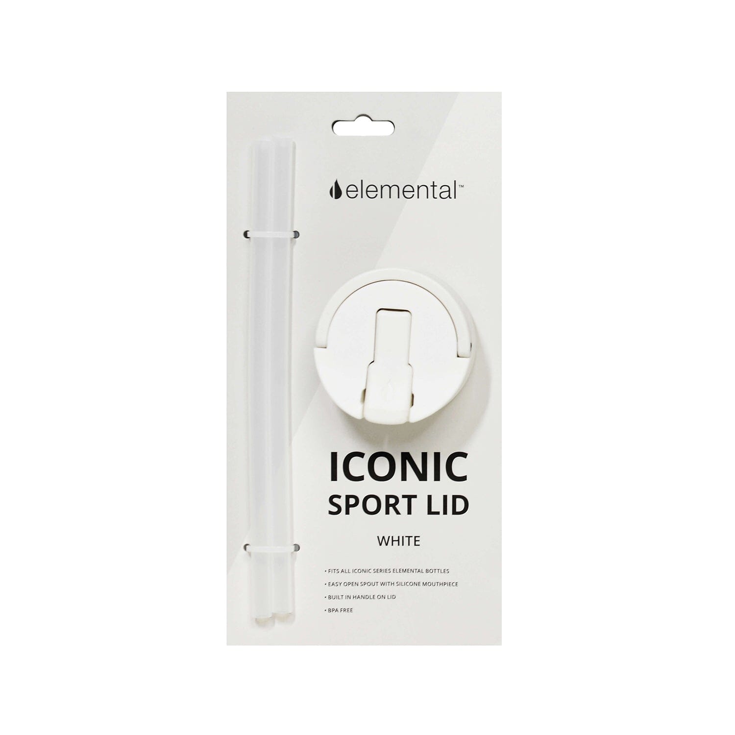 Elemental Iconic 591ml Bottle with Sport cap - Black