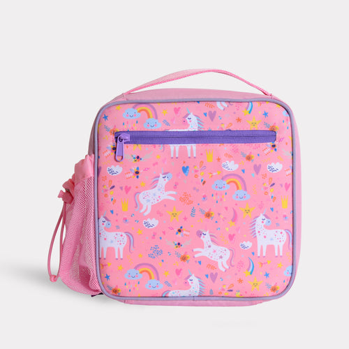 Elemental unicorn lunch bag with colorful fantasy design