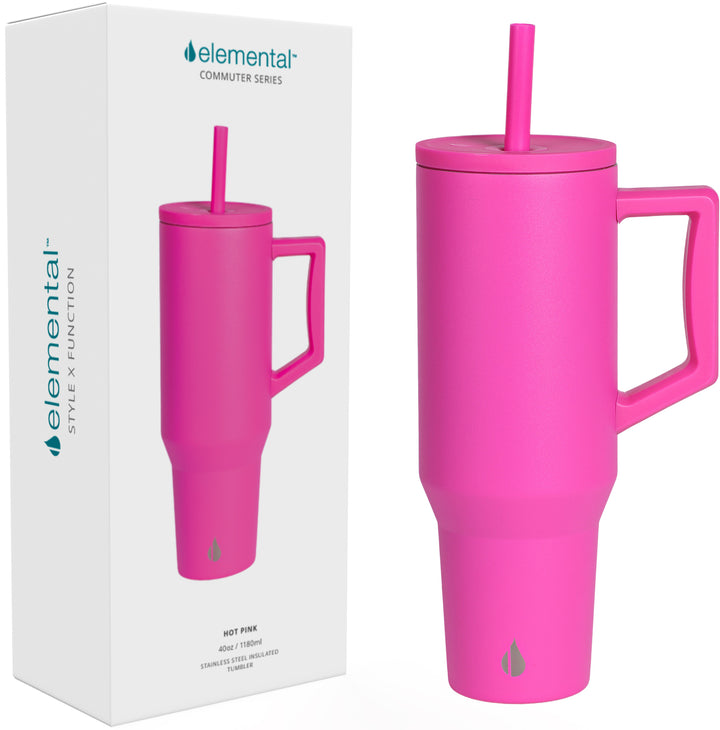 40oz Blush Pink Matte Tumbler With Handle and Straw, 40oz Travel