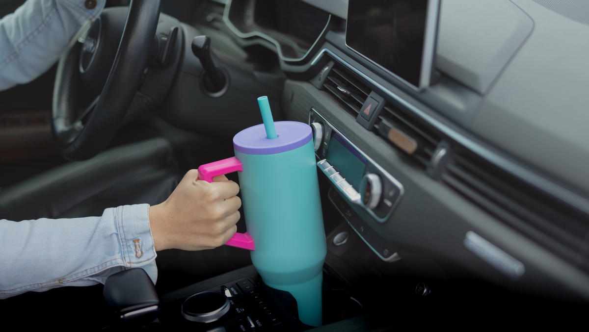 Commuter Tumbler in a car cupholder
