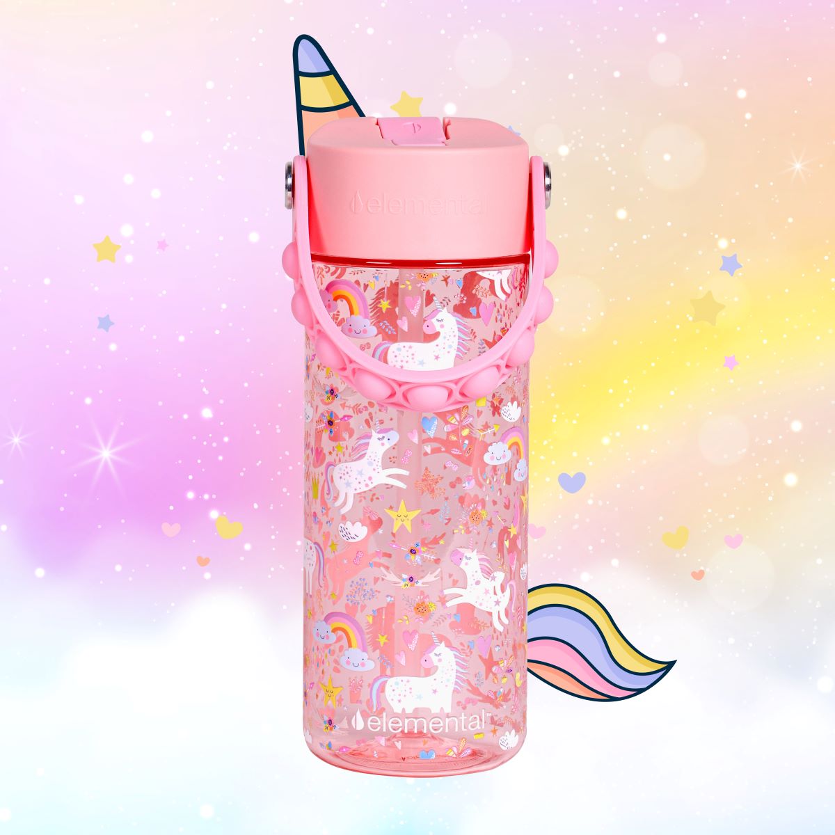 18oz Tritan Plastic Water Bottle for Kids- Leak proof | Pink Unicorn ...