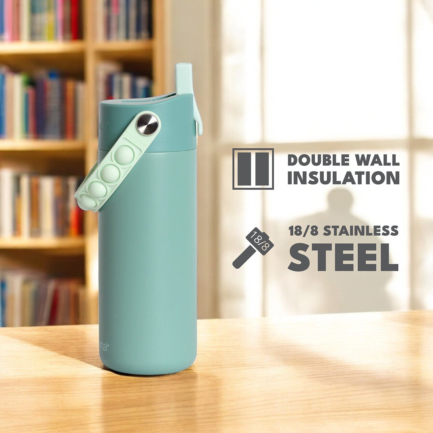 Elemental Core 18 oz Kids Water Bottle – Insulated Bottle with Pop ...
