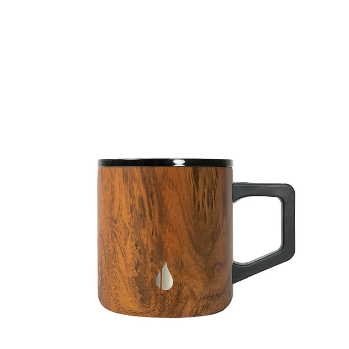 TAL Stainless Steel Boulder Coffee Mug 14oz, Dark Wood 