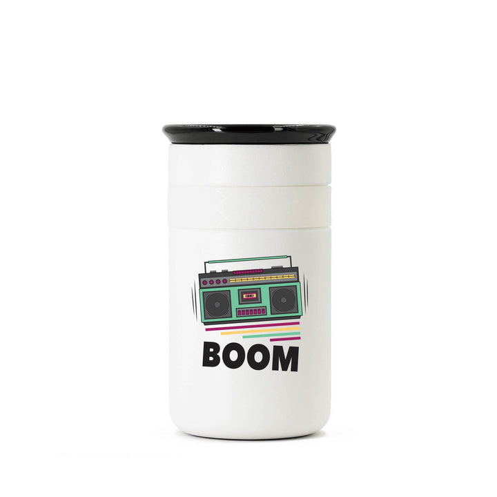 Artisan 12oz Tumbler - Boom Box Beats White