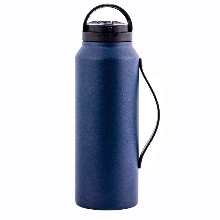 Classic Navy Blue Solid Color Water Bottle by PodArtist