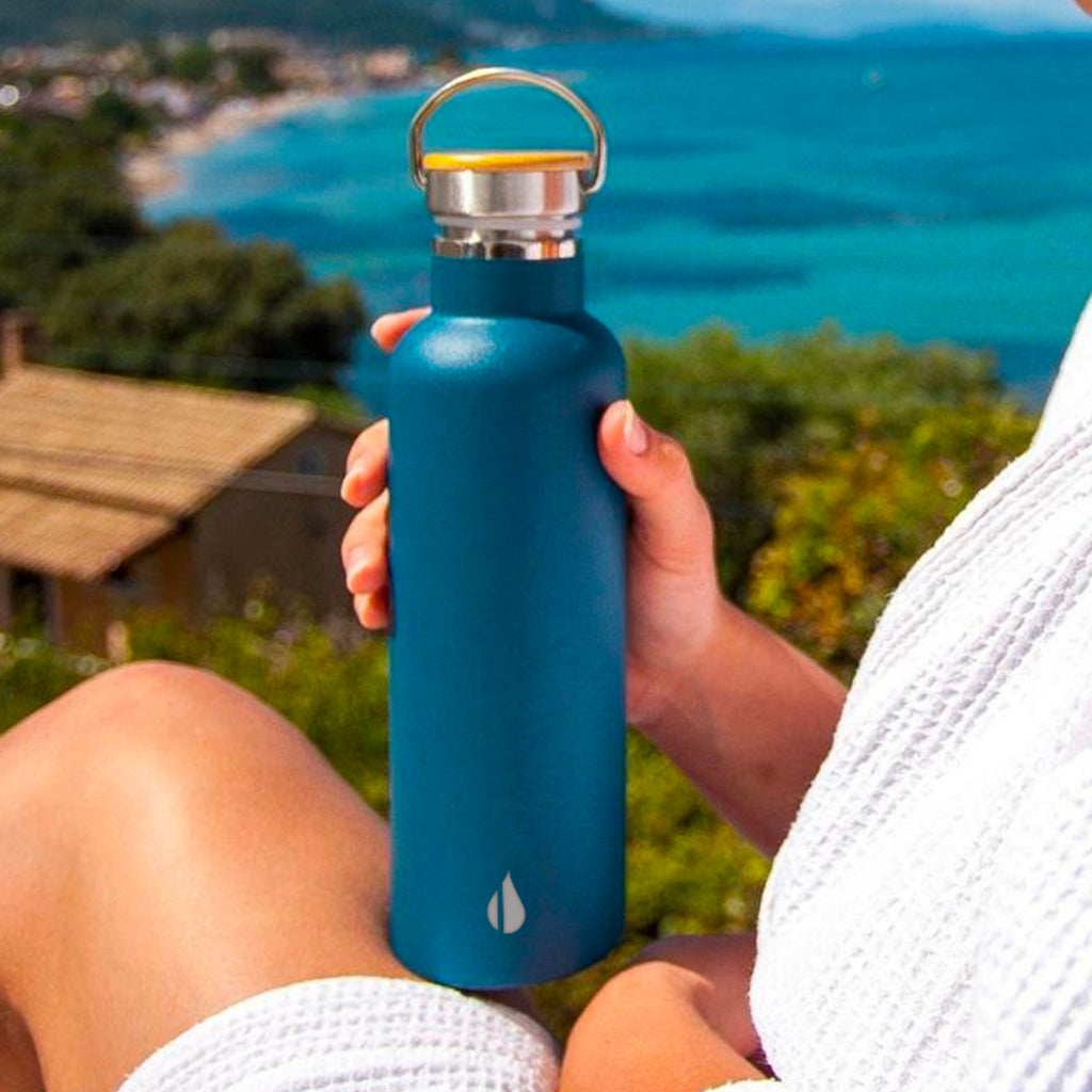 Elemental Classic Insulated Water Bottle with Bamboo Lid 25oz - Navy ...